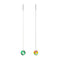 Boucles d'oreilles pendantes en chaîne de verre Galaxy | Argent sterling 925 | Lune émeraude